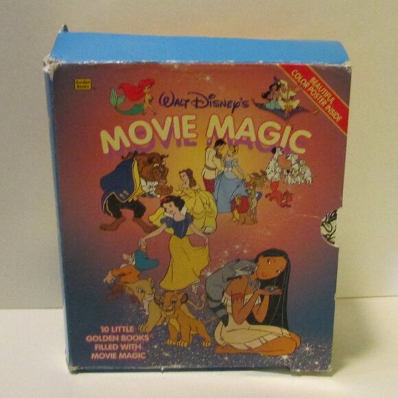 vintage Walt Disney Movie Magic box set 10 Golden Bookss with Rajah figure - Picture 14 of 16